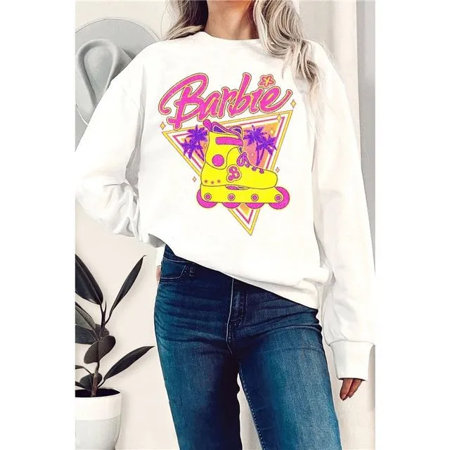 Barbie Rollerblade Graphix Terry Sweatshirts - WHITE