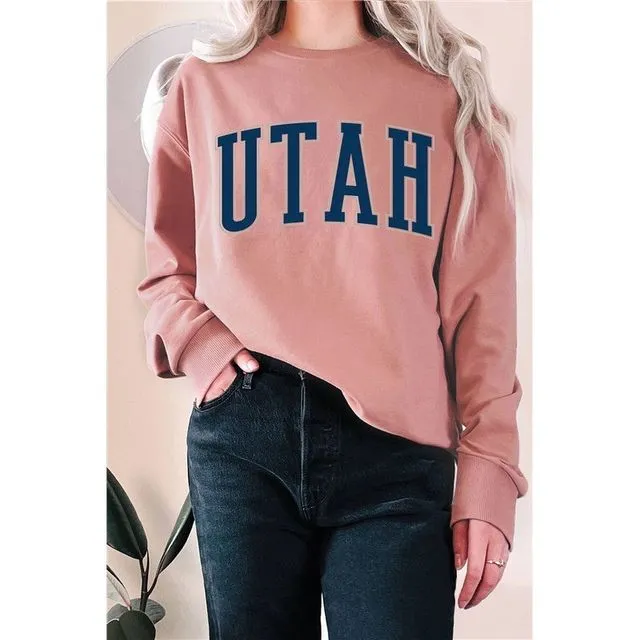 Utah Puff Print Graphix Terry Sweatshirts - PINK