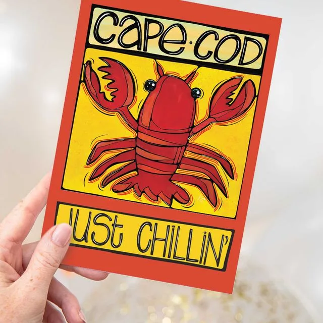 Cape Cod MA Postcard: Fun Lobster Beach Travel Coastal Card