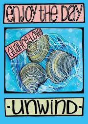 Clams Quahog Postcard: Fun Beach Coastal Card, New England