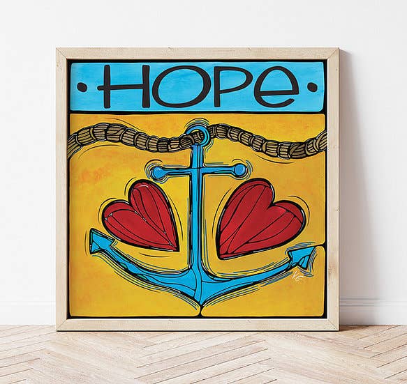 Nautical Hope Anchor, Maritime and Coastal Signed Art Print