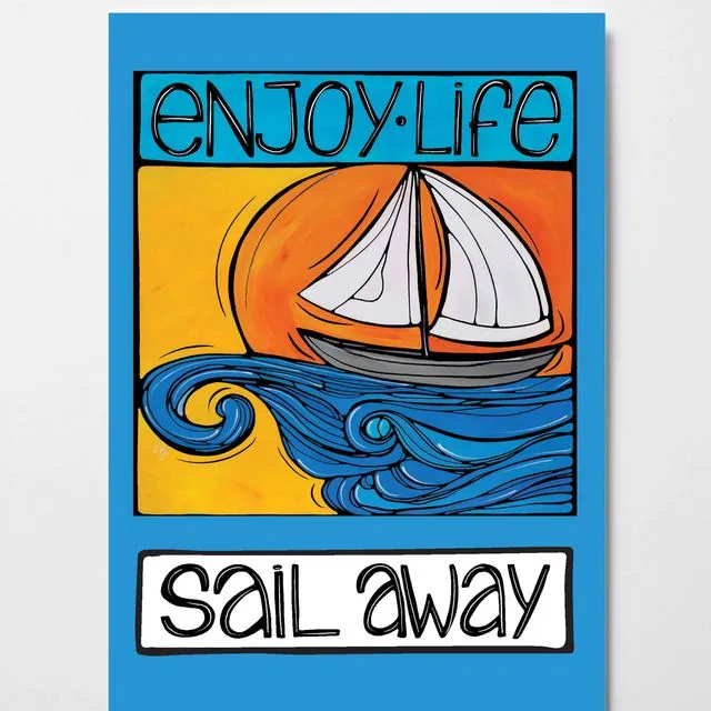 Nautical Sailboat Postcard, Sailing Boat - Boating Art Card