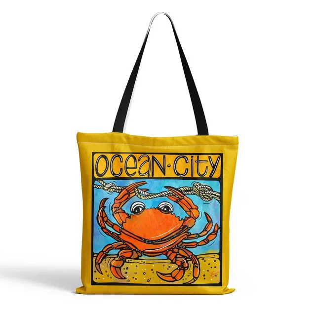 Ocean City MD Tote Bag. Crab Coastal Beach Bag. USA Made