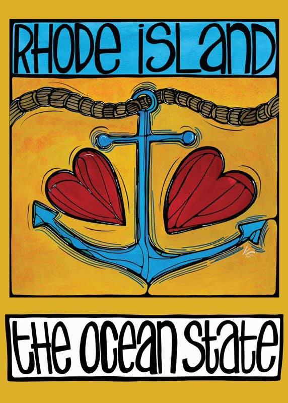 Rhode Island Postcard: Ocean State Anchor Coastal Card