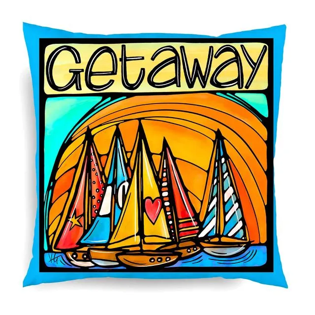 Sailboats Indoor Outdoor Decorative Pillow, Nautical Decor