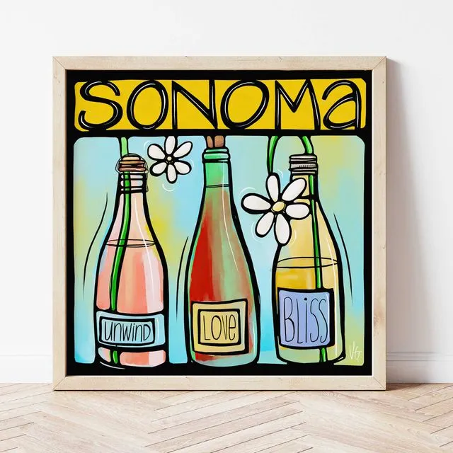 Sonoma County Art Print. California Wine Country Signed Art.