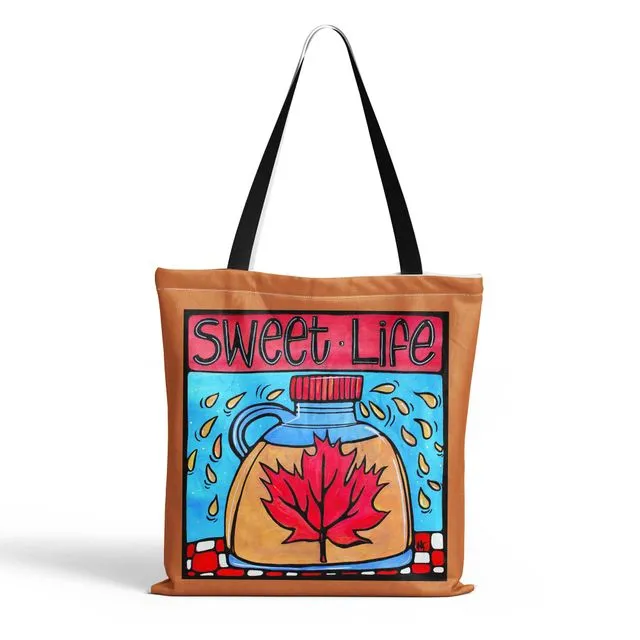 Sweet Life Tote Bag. Maple Syrup Shoulder Bag, VT, NY, ME