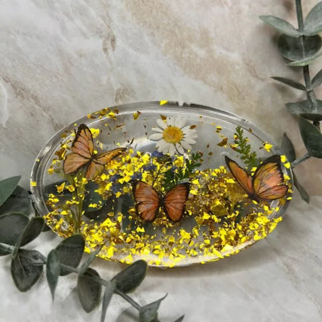 Golden Monarch Butterfly Soap Dish