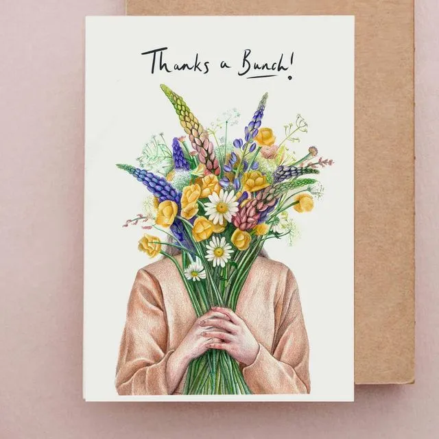 Thanks a Bunch card | Thank you Card | Flowers card