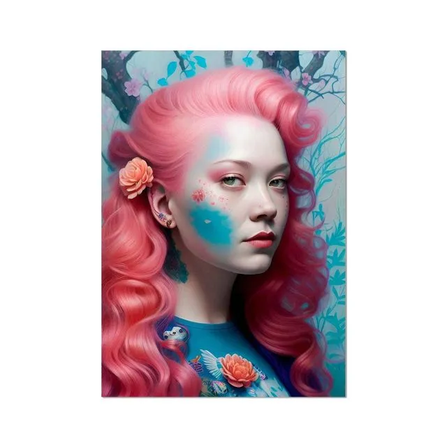 Cotton Candy Pink Hair Wall Art Poster