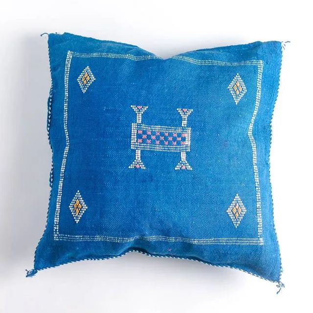 18" Cactus Silk Throw Pillow Cover - Blue