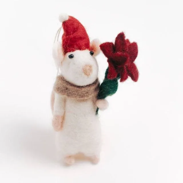 FLOWER MOUSE FELT ORNAMENT | Handcrafted in Nepal