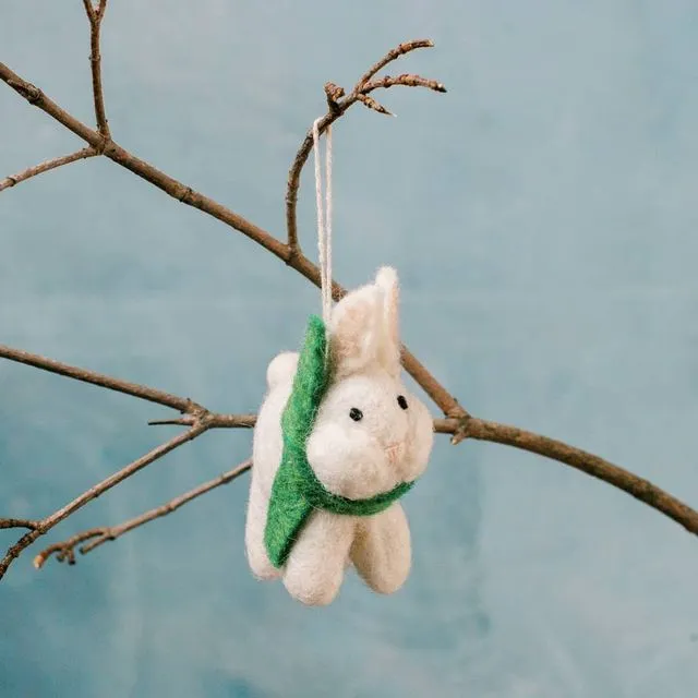 WINTER BUNNY FELT ORNAMENT | Handcrafted in Nepal