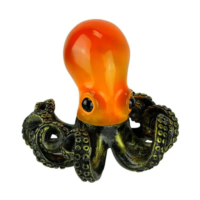 Bronzed Resin &amp; Amber Octopus Coastal Accent Lamp/Nightlight
