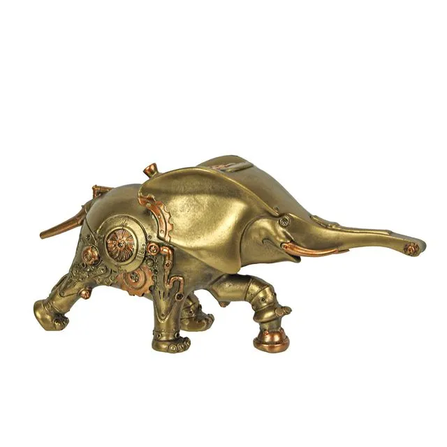 Resin Bronze Copper Steampunk Elephant Sculpture Figurine