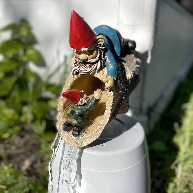 Resin Garden Gnome Downspout Cover Gutter Drain Spout