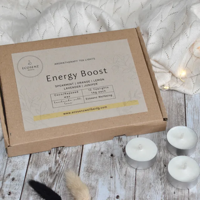 Energy Boost Aromatherapy Tea Lights : Rapeseed & Coconut Wax