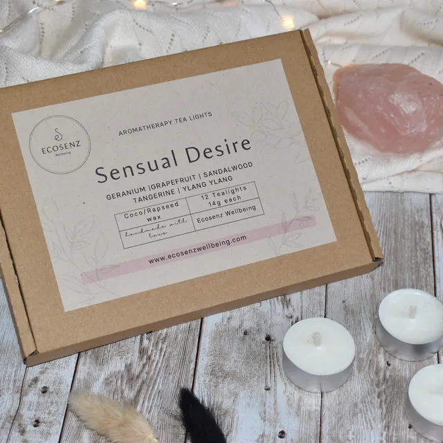 Sensual Desire Aromatherapy Tea Light, Rapeseed & Coconut Wax