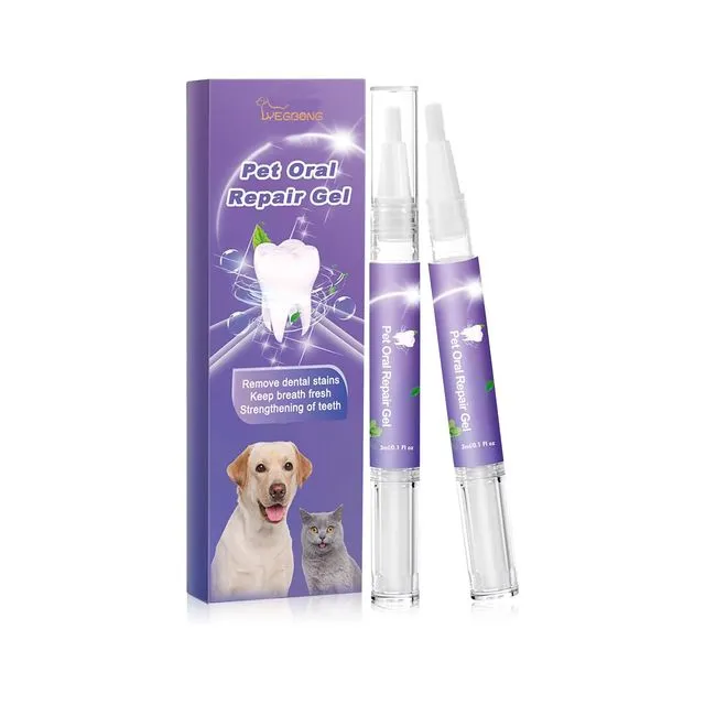 Pet Oral Repair Gel - 100% Natural Deep Cleansing Care For Dog, Cat Dental Stains Cleaner Pet Teeth Cleaning