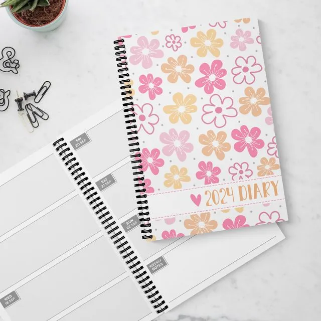 Sweet Floral 2024 Week-To-View Diary (A5)