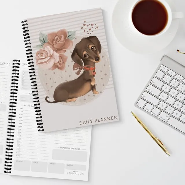 Painted Dachshund Daily Planner (A5)