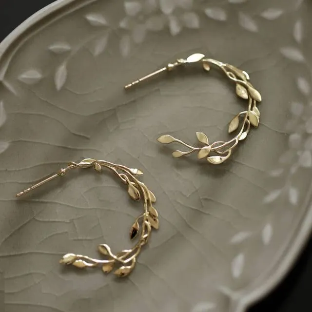 14K Gold Fairy Leaf Earring | S925 Sterling Silver