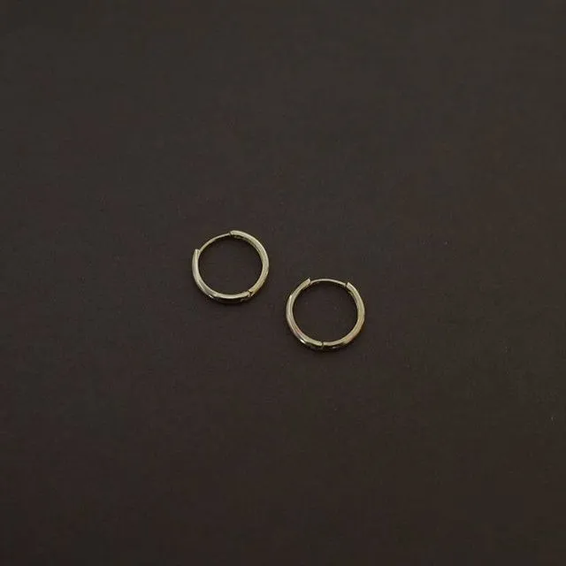 14K Gold Minimalist Hoop Earring | S925 Sterling Silver