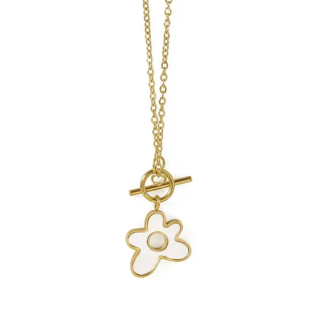 18K Gold Flower Necklace | 316L Stainless Steel