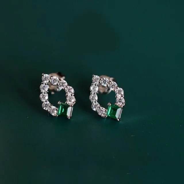 Classic Emerald Stud Earring | S925 Sterling Silver