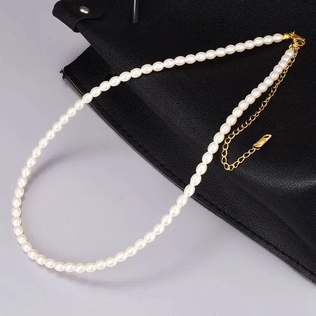 Fresh Water Pearl Bead Necklace | 316L Stainless Steel