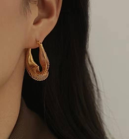 Twisted spring Earring | 18k Gold Plated Brass