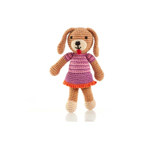 Baby soft toy Dog girl rattle