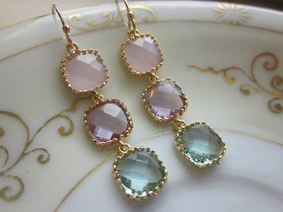 Opal Pink Earrings Lavender Prasiolite