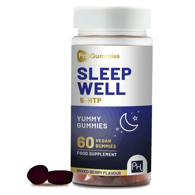 5HTP Sleep Well Gummies | 60 Vegan Pro Gummies | 1000mg Griffonia Seed