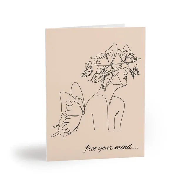 Free Your Mind Blank Greeting Card (8, 16, and 24 pcs)
