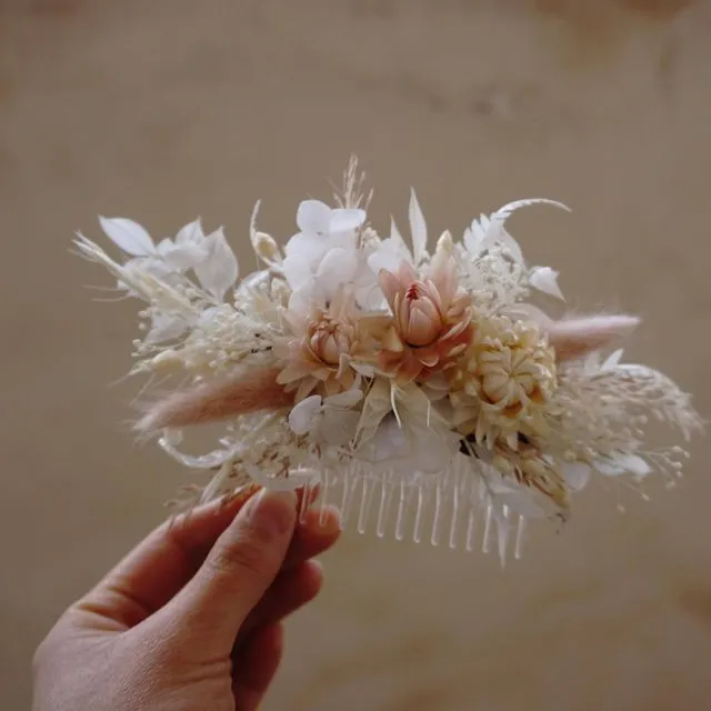 Preserved Flower Wedding Bridal Hair Comb