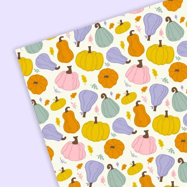 Pumpkins Autumn Wrapping Paper | Halloween | Flat Sheets