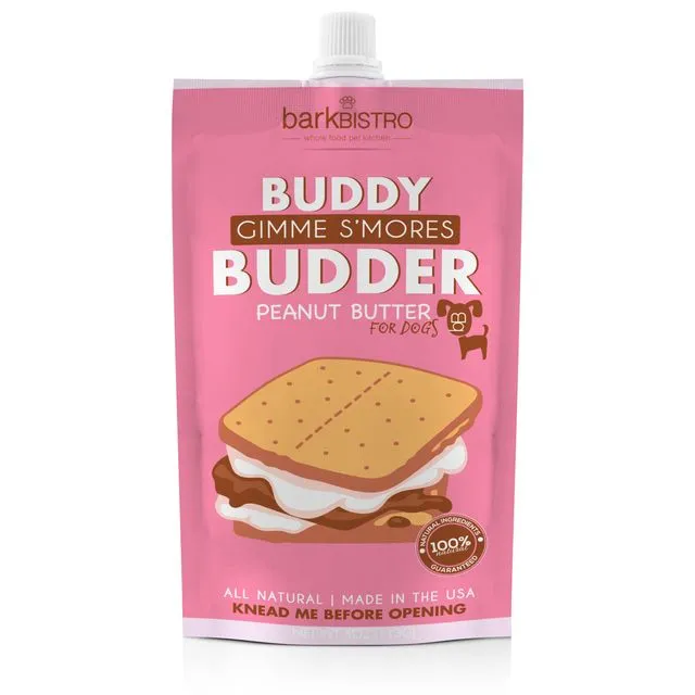 Dog Peanut Butter - 4oz Squeeze Packs Gimme S'mores Buddy Budder
