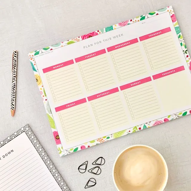 A4 Weekly Planner Pad - Flora Collection