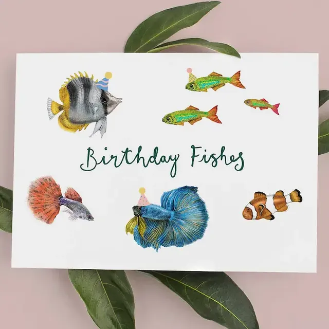 Birthday Fishes Birthday Card | Fish Sealife Greetings Cards