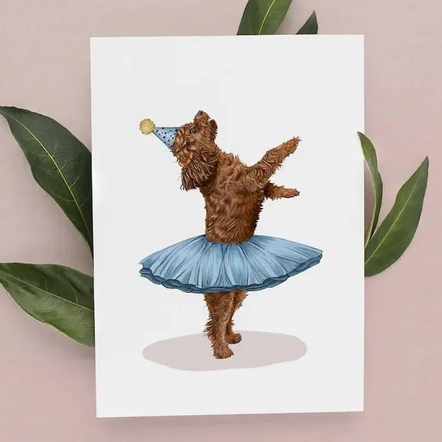 Cockapoo Birthday Card | Ballerina Greetings Card | Dog Gift | Pet Card