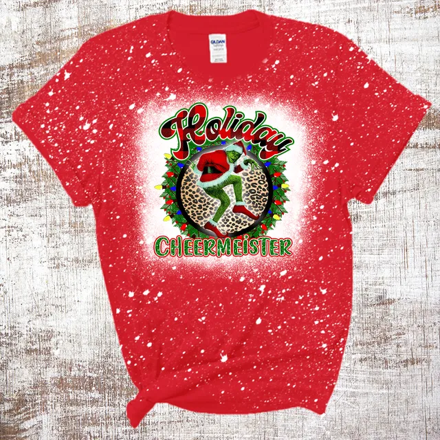 Grinch Holiday Cheermeister Christmas Bleached Tee