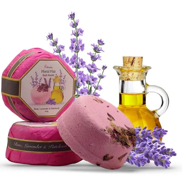 Rose, Lavender and Patchouli - Floral Fizz Bath Bomb