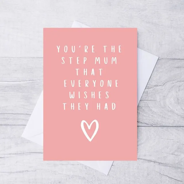 Birthday Card For Step Mum / Card For Step Mum / Eco