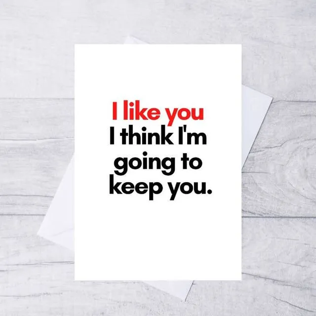 Valentines Card / Anniversary Card / Card for Him / Card