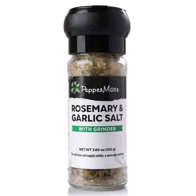 Disposable Rosemary &amp; Garlic Salt Grinder- 3.60 OZ