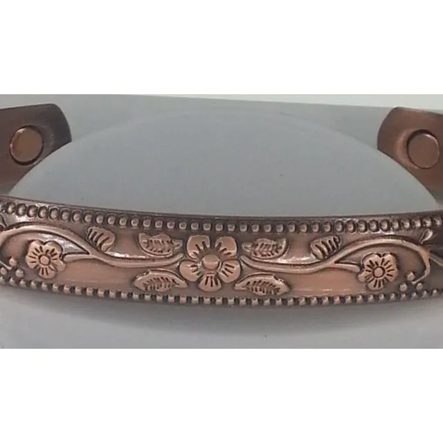 Flower pure copper bracelet.