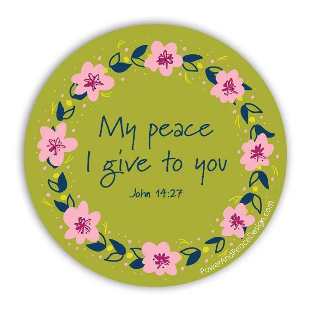 John 14:27 "peace" encouraging Scripture quote sticker