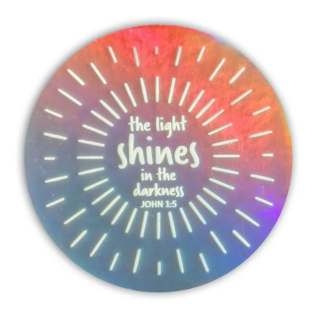 John 1:5 The light shines in the darkness vinyl sticker