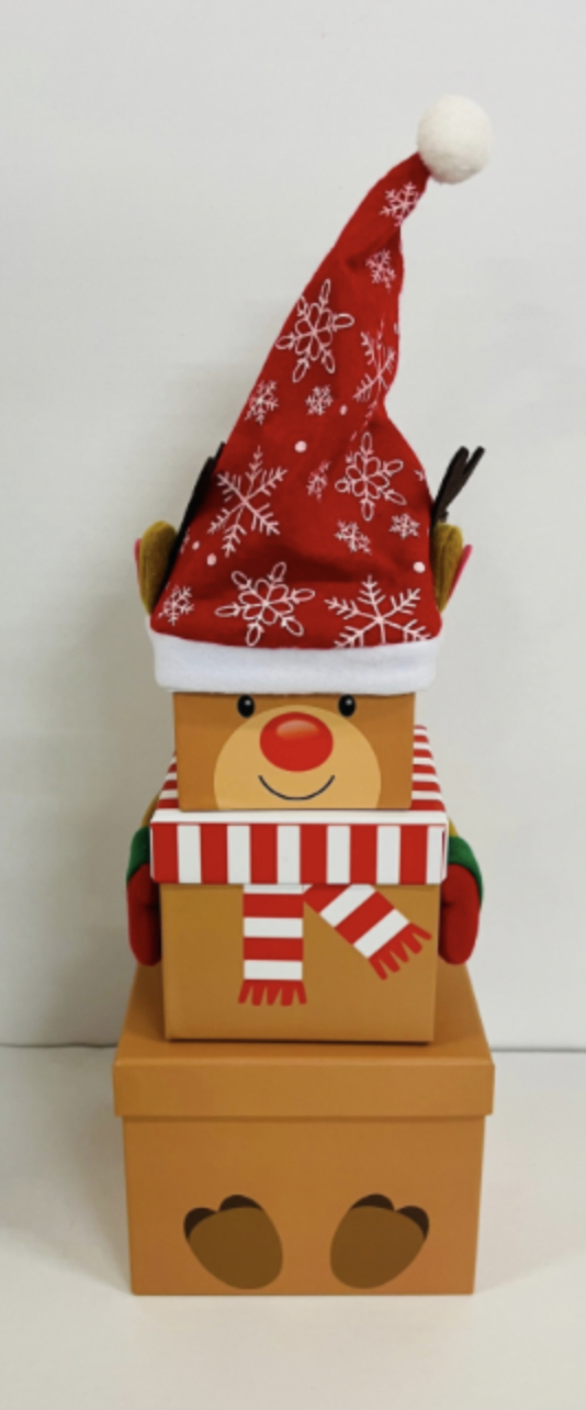 Reindeer Red Hat Stacking Boxes